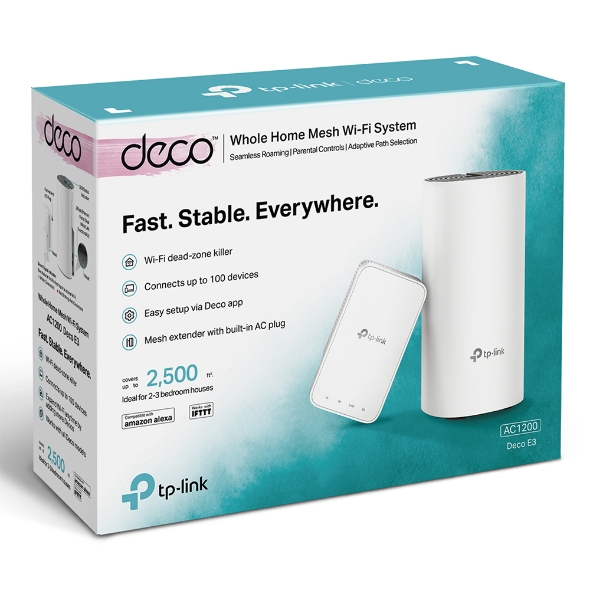 TP-LINK DECO E3 AC1200 WHOLE HOME MESH WI-FI SYSTEM (2-Pack)
