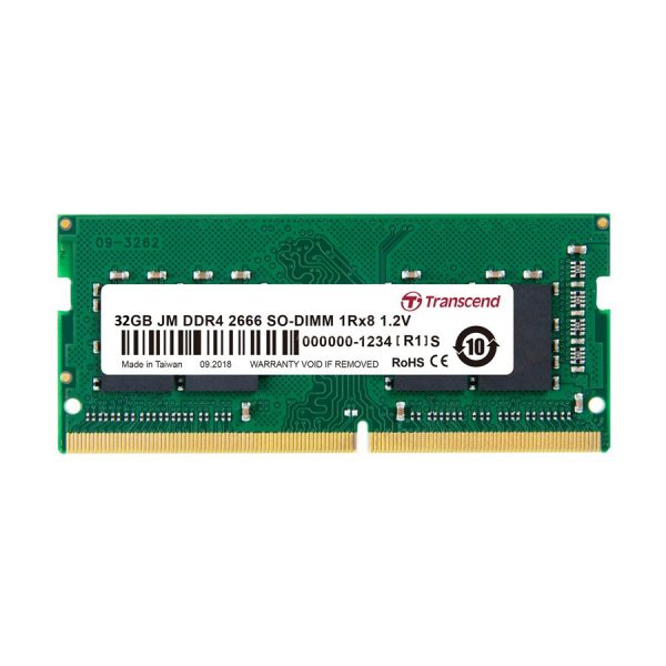 Transcend 32GB DDR4-2666 SO-DIMM (JetRam) Unbuffered Memory for Laptop