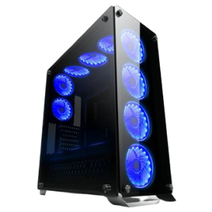 REDRAGON GC-801 IRONHIDE GAMING CASE Tempered Glass Black Steel ATX Mid Tower Desktop Chassis