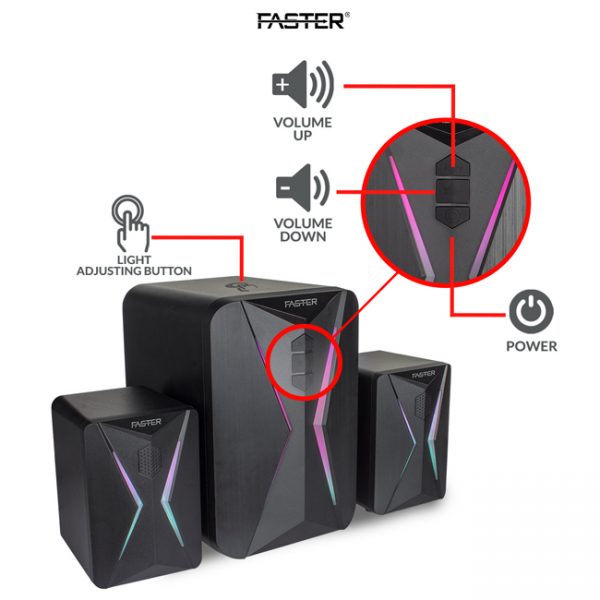 FASTER G1000, FASTER RGB Lighting Bluetooth Speaker