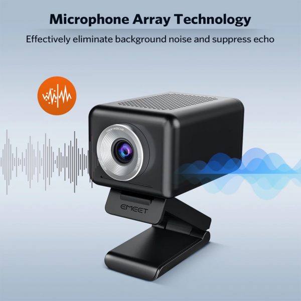 EMEET SmartCam C990 1080P Webcam with 4 Noise-Canceling Microphones with 3W Speaker