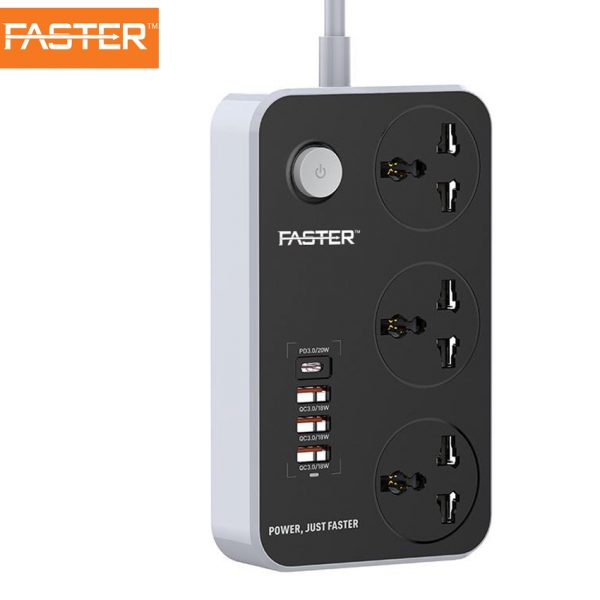 Faster FUS-640 Power Strip Extension with PD+3 QC3.0 USB Ports Price in Karachi Pakistan - COMPUTER CHOICE