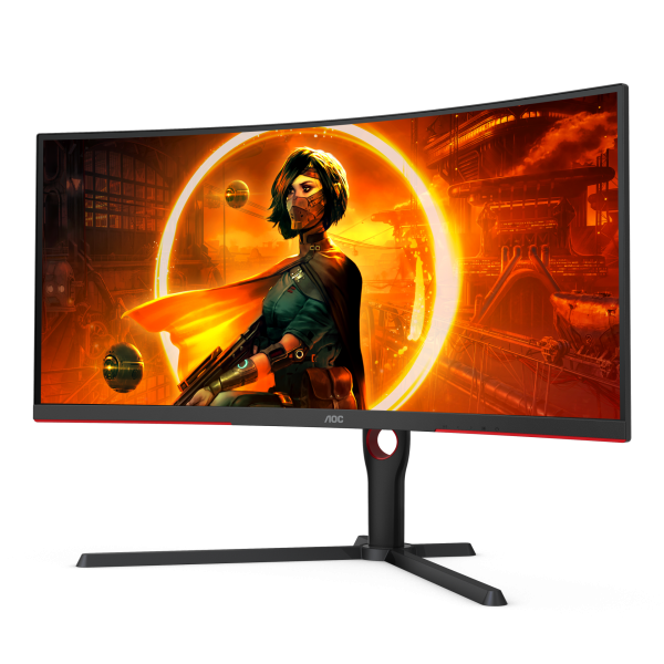 AOC CU34G3S 34" WQHD Frameless Curved Gaming LED Monitor - Image 2