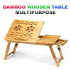 Bamboo Laptop Wooden Table with Two Cooling Fans and Drawer Bamboo Wooden Multipurpose Table For Laptop/Study/Reading/Craft-Work/Bed Table Kids Study Table Foldable Laptop Table - COMPUTER CHOICE