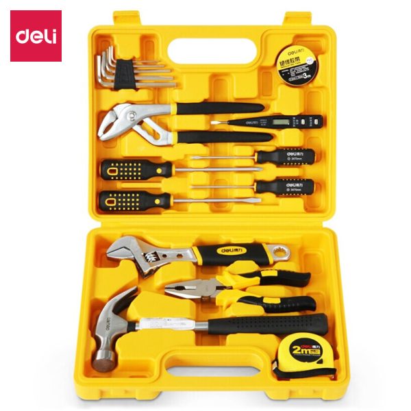 Deli 3701 Tool Kit 16 Pieces Soft Grip Tools with Fiber Case - www.computerchoice.pk