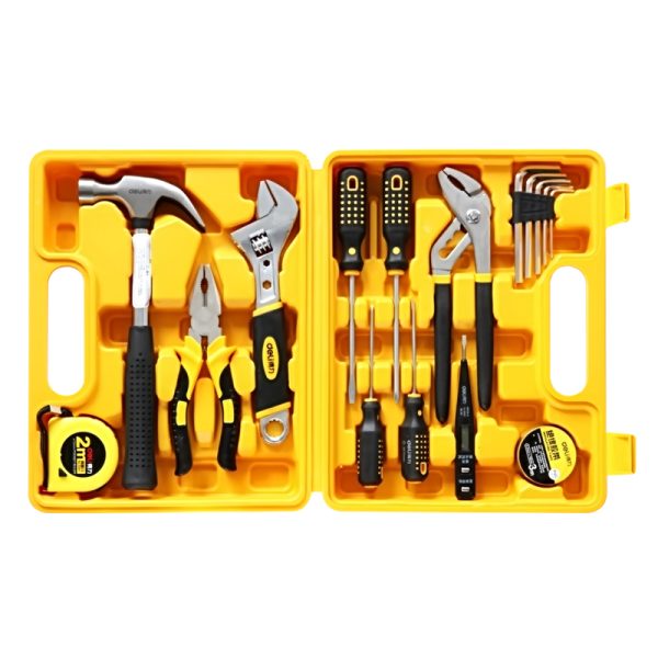 Deli 3701 Tool Kit 16 Pieces Soft Grip Tools with Fiber Case - www.computerchoice.pk