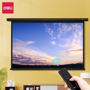 Deli 50443 Projection Screen Motorized – Remote Control Operated - www.computerchoice.pk