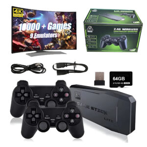 2.4G Wireless Controller Game Stick Built in 10000+ Games with 64GB TF Card Plug and Play Video Game Stick 4K High Definition HDMI Output with Two Game Controllers, 4K Video Game Console Controllers, Wireless Controllers, Childhood Memories PC Games Wireless Controllers, Childhood Memories Games, Childhood Memories