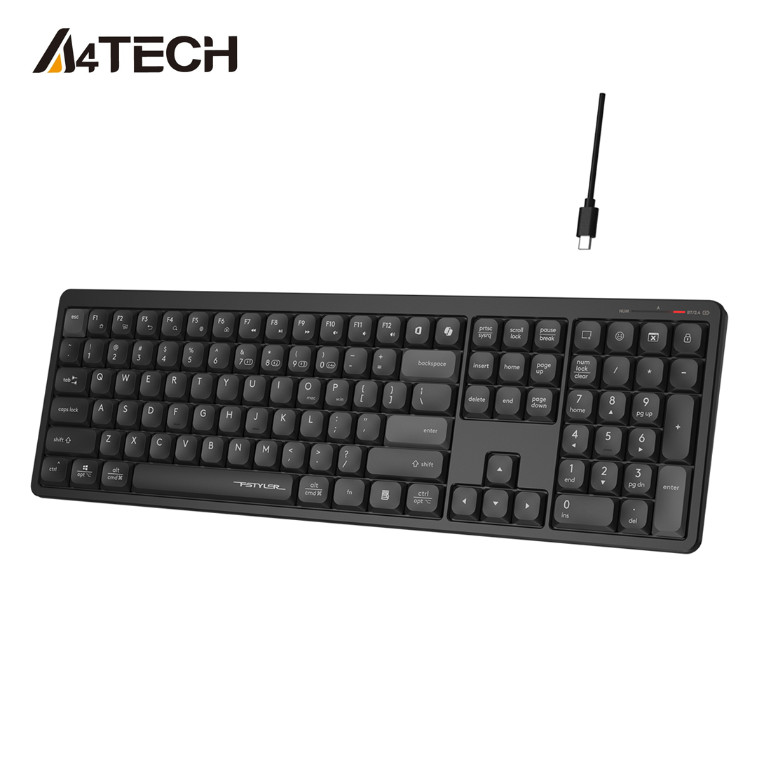 A4Tech FBX55C Bluetooth & 2.4G Wireless Keyboard Pair 4 Devices - A4Tech FBX55C Bluetooth Wireless Keyboard can Pair 4 Devices - Pair 4 Devices Keyboard A4Tech FBX55C Bluetooth & 2.4G Wireless Keyboard