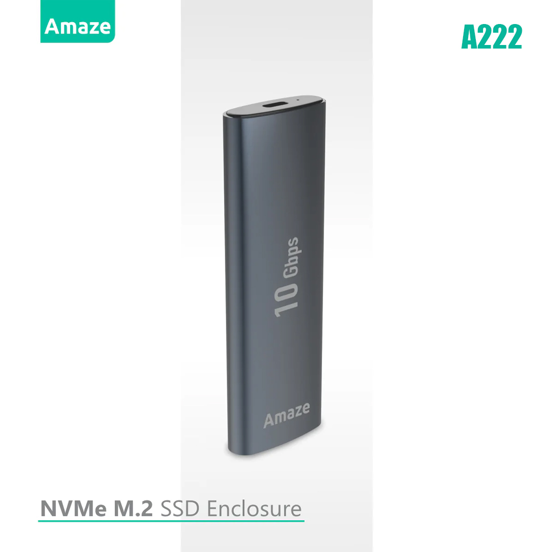 AMAZE A222 ALUMINUM ALLOY NVME M.2 SSD ENCLOSURE 10GBPS - Computer Choice