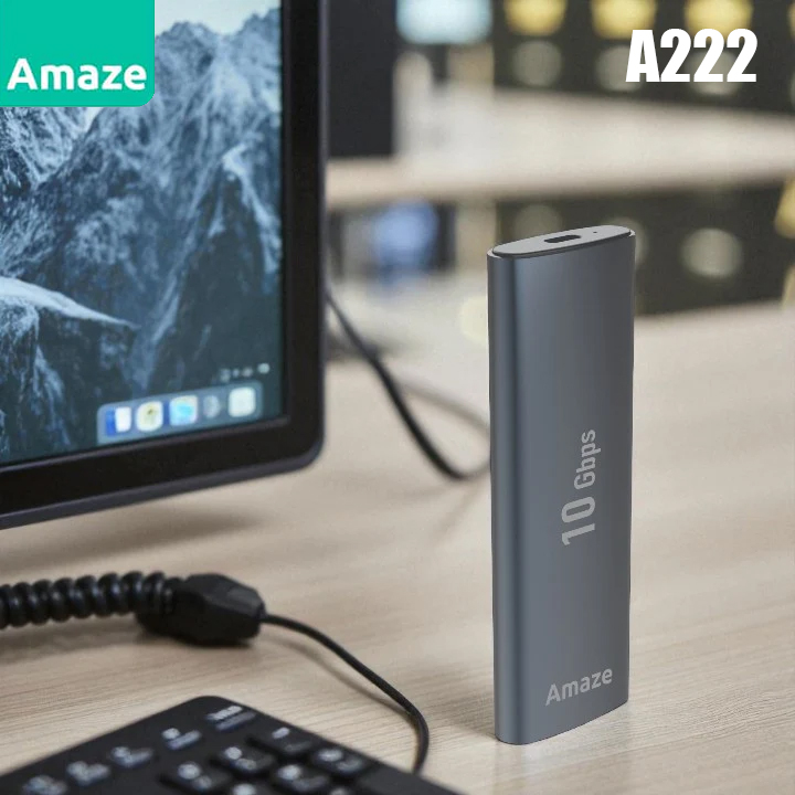 AMAZE A222 ALUMINUM ALLOY NVME M.2 SSD ENCLOSURE 10GBPS - Computer Choice