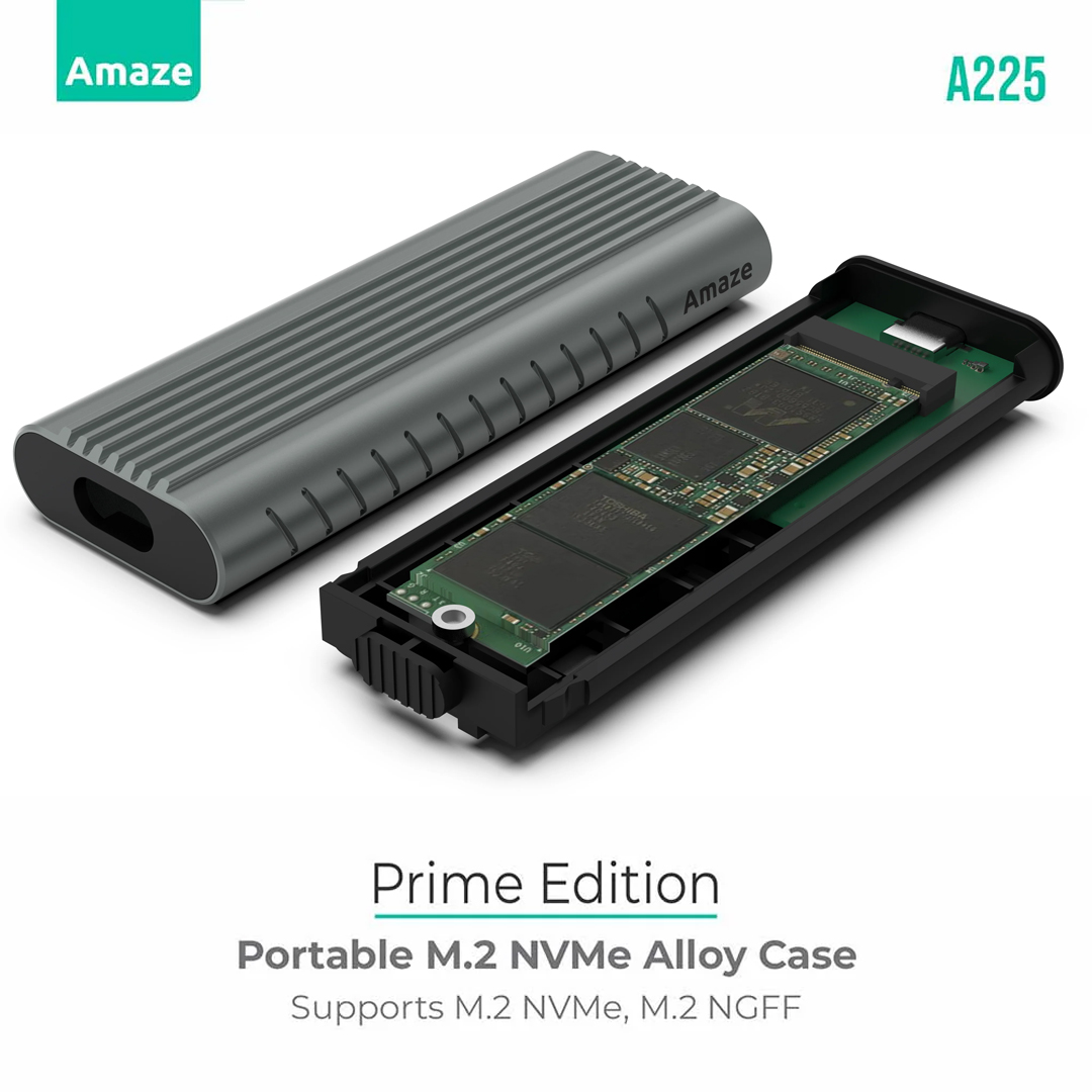 Amaze A225 Prime Edition M.2 + NVME SSD Enclosure 10Gbps - Computer Choice
