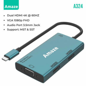 AMAZE A324 TYPE-C TO DUAL HDMI + VGA + AUDIO HUB ADAPTER, AMAZE TYPE C TO DUAL HDMI + VGA + AUDIO HUB | A324, AMAZE A324, A324, Type-C to DUAL HDMI + VGA + Audio HUB Adapter, Type C to DUAL HDMI Plus VGA Plus Audio HUB Adapter, AMAZE A324 Type-C to DUAL HDMI + VGA + Audio HUB Adapter Best Discounted Minimum Price in Karachi Pakistan, AMAZE All Products Available at Best Discounted Minimum Price in Karachi Pakistan