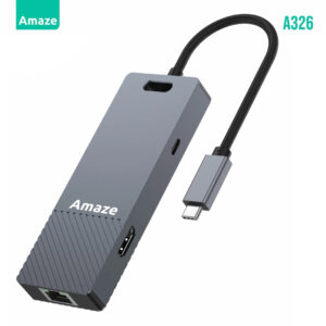 AMAZE A326 Alloy Series 6-in-1 Multiport HUB, Amaze Alloy Series 6-in1 Multiport Hub | A326, AMAZE A326, A326, AMAZE A326 Alloy Series 6-in-1 Multiport HUB Adapter, AMAZE A326 Aluminum Alloy Case HDMI 4K @60Hz + Gigabit LAN 1000MBPs + USB 3.0 5GBPs + Type-C PD 100W + USB-C 5GBPs 6-in-1 Multiport HUB Adapter, AMAZE A326 Alloy Series 6-in-1 Multiport HUB Adapter Best Discounted Minimum Price in Karachi Pakistan, AMAZE All Products Available at Best Discounted Minimum Price in Karachi Pakistan