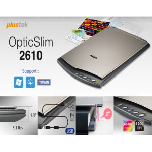 Plustek OpticSlim 2610 Pro A4 Size Flatbed Scanner